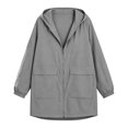 thumbnail image 1 of Vinsonshop Women's Lightweight Rain Coat Waterproof Windproof Hooded Windbreaker Outdoor Fishing Camping Casual Everyday Outerwear Apparel Gray S, 1 of 3