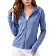 thumbnail image 1 of Vinsonshop Women's Outdoor UV Sun Protection Shirt UPF 50+ Lightweight Long Sleeve Hoodie Jacket Sun Cover Up Blue L, 1 of 8