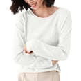 thumbnail image 1 of Vinsonshop Women's Ribbed Knit Pullover Sweaters Long Sleeve Crewneck Tops Casual Basic Jumpers Fall Clothes Winter Warm Everyday White L, 1 of 9