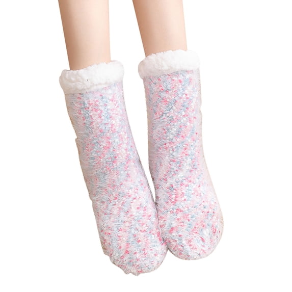 Vinsonshop Women's Slipper Socks Women Fuzzy Socks Warm Fuzzy Socks for Women Cute Fuzzy Socks Thermal Socks Warm Winter Socks for Women Fluffy Socks Watermelon Red One Size