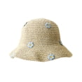 thumbnail image 1 of Vinsonshop Women’s Summer Beach Sun Hat – Wide Brim Straw Floppy Hat, Foldable Packable Bucket Cap Beige, 1 of 6