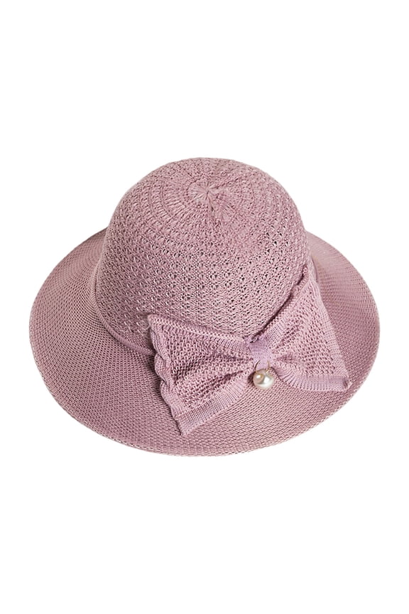 Women’s Upf 50 Sun Hat – Wide Brim Straw Floppy Beach Hat, Foldable Packable Travel Cap Purple