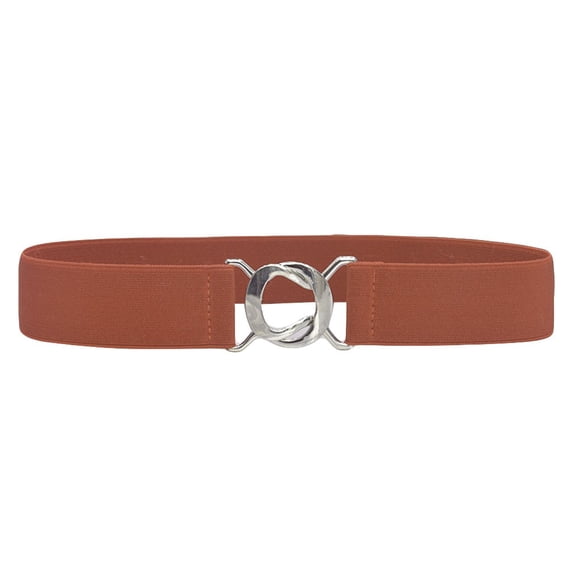 Vinsonshop Womens Belts Elastic Stretch Cinch Plus Fashion Dress Belts for Ladies Brown