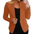 thumbnail image 1 of Vinsonshop Womens Casual Blazers Open Front Long Sleeve Work Office Suit Jackets Blazer Orange XL, 1 of 7
