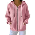 thumbnail image 1 of Vinsonshop Womens Hoodie Women Zip Up Hoodie Zip Up Jacket Lightweight Jacket Women Hoodies with Zipper Womens Fall Jackets Hoodies Y2k Pink 5XL, 1 of 4