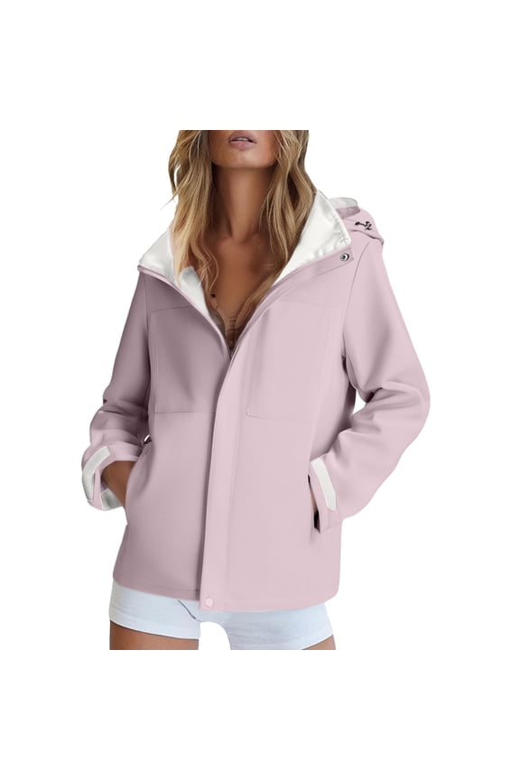 Womens Rain Coat Soft Shell Jackets Womens Waterproof Rain Jacket Windbreaker Jacket Women Waterproof Running Jacket Hiking Clothes for Women's Raincoats Purple XXL