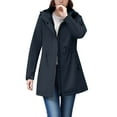 thumbnail image 1 of Vinsonshop Womens Rain Jacket Long Raincoat Womens Zip Up Jacket Waterproof Coat Women Hooded Trench Coat Women Long Fall Jackets for Women Waterproof Jackets for Women Dark Blue M, 1 of 9