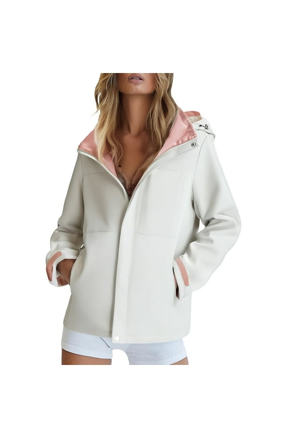 Womens Rain Jacket Soft Shell Jackets Womens Workout Jackets for Woman Zip Up Jackets for Women Womens Rain Jacket with Hood Womens Waterproof Rain Jacket Womens Jackets Casual Pink XL