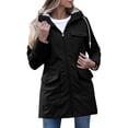 thumbnail image 1 of Vinsonshop Womens Rain Jacket Utility Jacket Women Soft Shell Jackets Womens Waterproof Windbreaker Jacket Women Long Rain Coats for Women Womens Windbreaker Jacket Black 3XL, 1 of 4