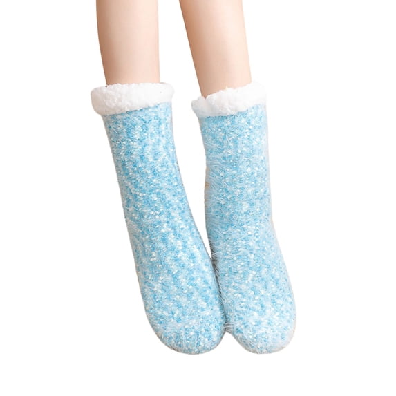 Vinsonshop Womens Slipper Socks Womens Fuzzy Socks Warm Winter Socks for Women Sleeping Socks Crew Socks for Women Non Slip Socks for Women Thermal Socks Green One Size