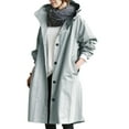 thumbnail image 1 of Vinsonshop Womens Windbreaker Jacket Long Jacket for Women Light Weight Jackets Womens Outerwear for Women Trench Coat with Hood Women Casual Hooded Jackets for Women Light Blue XL, 1 of 5