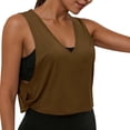 thumbnail image 1 of Vinsonshop Workout Tank Tops Woman, Large Armhole Tank Tops for Women Workout Sport Athletic Yoga Running Gym Loose Crop Sleeveless Shirts Brown XXL, 1 of 7