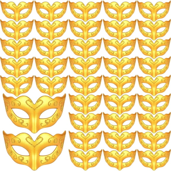 Vinsot 24/48 Pcs Mini Mardi Gras Masks Small Masquerade Mask Cake Toppers Carnival Party Favors Venetian Centerpiece Decor