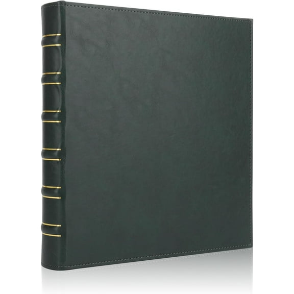 Vinta Hardback 3 Ring Binder 1 Inch, Professional Leather Ring, Three Binders Fits 8.5" x 11", D for Photo Album, Home, School and Office Supplies- Dark Green