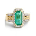 thumbnail image 1 of Vintage 1.50 Carat Emerald and Diamond Engagement Ring for Women in Yellow Gold, 1 of 4
