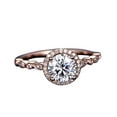 thumbnail image 1 of Vintage 1.50 Carat Man made diamond moissanite and Man made diamond moissanite Halo Ring with 18k Gold Plating, 1 of 6