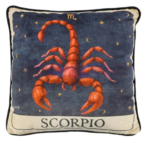 Vintage 12 Zodiac Star Sign Astrology Throw Pillow, Retro Tarot Style Constellation Square Decorative Cushion, Soft Plush Starry Sky Horoscope Pillow,Personalized Gift for Men Women(Scorpio)