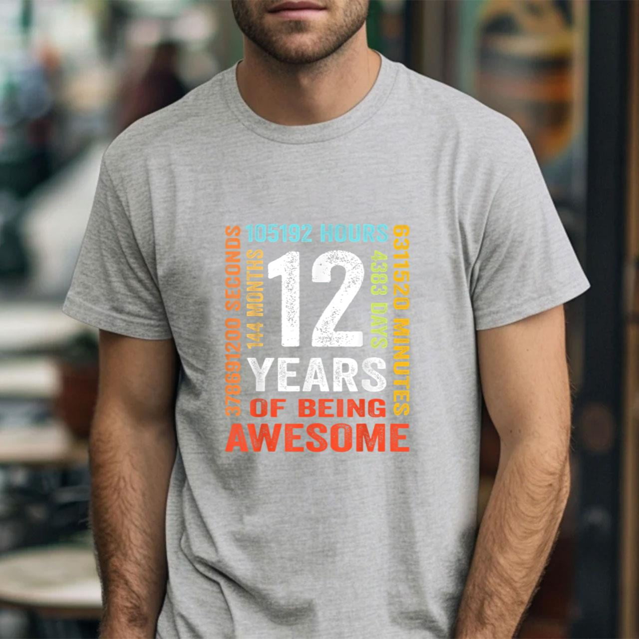 Vintage 12th Birthday Shirt Gift 12 Years Old Being Awesome Vintage 12th Birthday Shirt Gift 12 Years Old Being Awesome