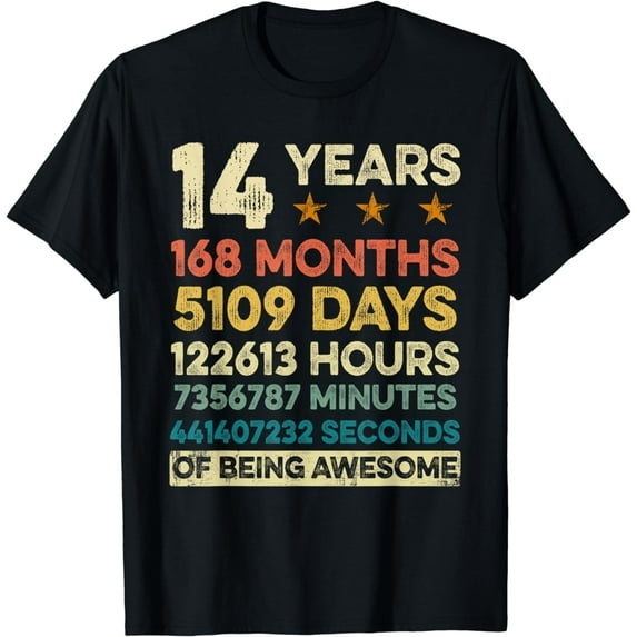 Vintage 14th Birthday Gift 14 Years Old 168 Months T-Shirt