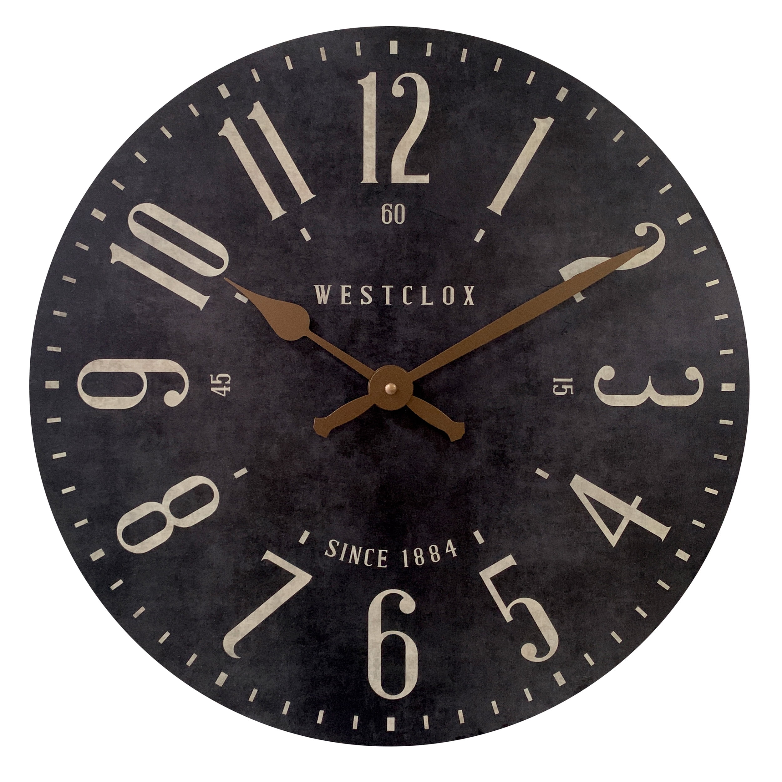 Westclox 15.5" Black Wood Vintage Analog Wall Clock