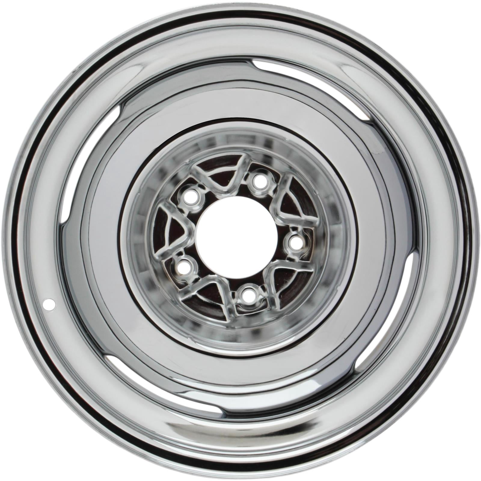 Vintage 15x6 Chrome Steel Wheel, 5 on 5.5, 3.5 Inch BS - Walmart.com