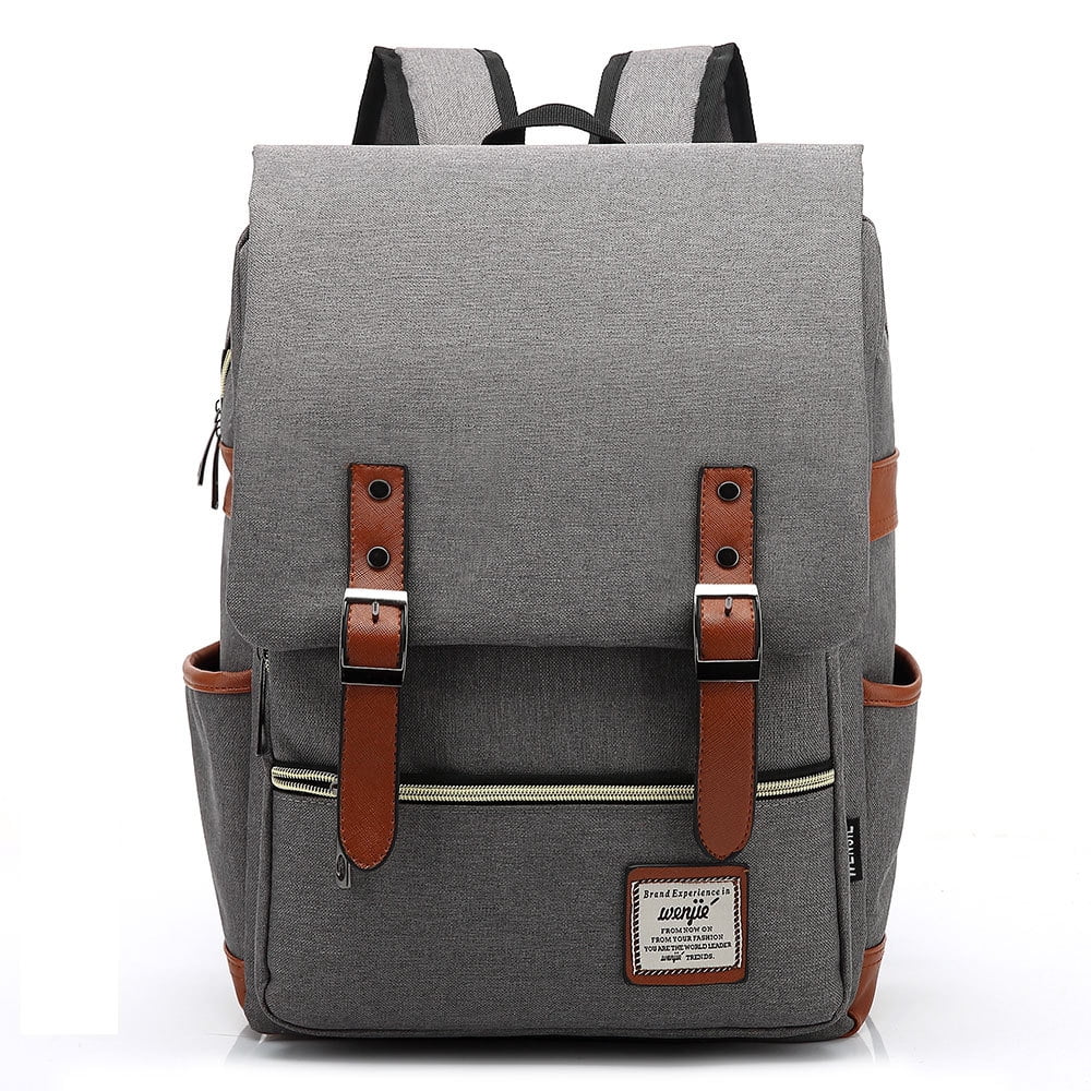 Vintage 16/14 inch Laptop Backpack Women Canvas Bags Men  display picture 3