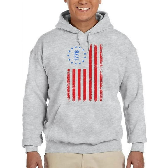 Vintage 1776 Patriotic Flag Hoodie Men's