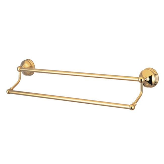 Polished Brass 18-Inch Dual Wall Mounted Towel Bar