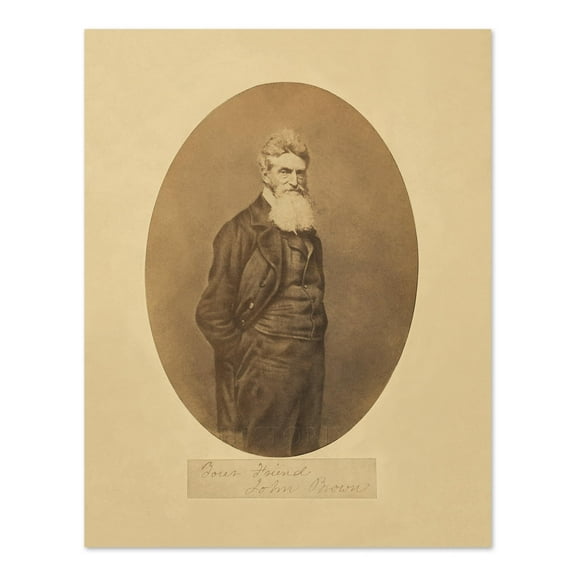 Vintage 1859 John Brown Portrait Photo Print - Vintage Photo of American Abolitionist Movement Leader John Brown Poster Wall Art