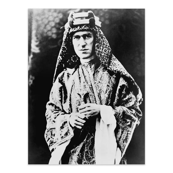 Vintage 1920 T E Lawrence Photo Print Vintage Portrait Photo of T E Lawrence of Arabia Poster - Old Photo of T.E. Lawrence Wall Art