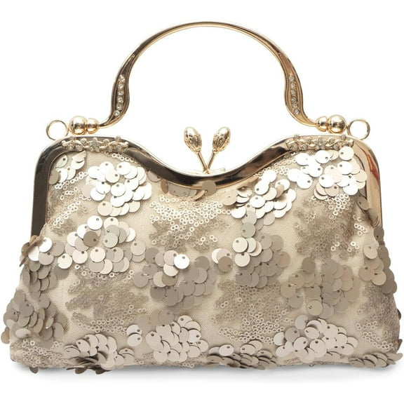 Vintage 1920s Evening Bag for Women Velvet Clutch Bag Sparkly Sequin Handbag Bridal Wedding Purse