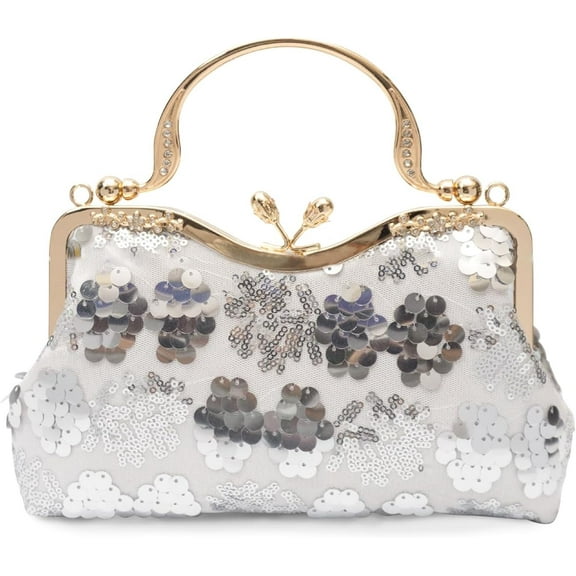 Vintage 1920s Evening Bag for Women Velvet Clutch Bag Sparkly Sequin Handbag Bridal Wedding Purse