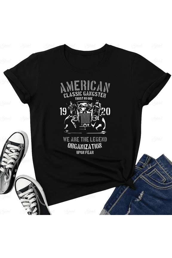 Vintage 1920s Mobster Gangster Crime Organization Mafia Unisex T-Shirt V17851, up to Size 5XL