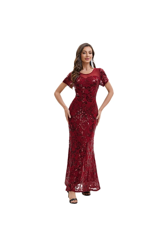 Vintage 1920s Sequin Flapper Dress, Beaded Evening Gown for Women, Great Gatsby Party, Prom, Banquet, Long Dress with Fringe