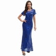 thumbnail image 1 of Vintage 1920s Sequin Flapper Dress, Beaded Evening Gown for Women, Great Gatsby Party, Prom, Banquet, Long Dress with Fringe, 1 of 9