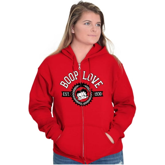 Vintage 1930 Cartoon Betty Boop Love Zip Hoodie Sweatshirt Women Brisco Brands L