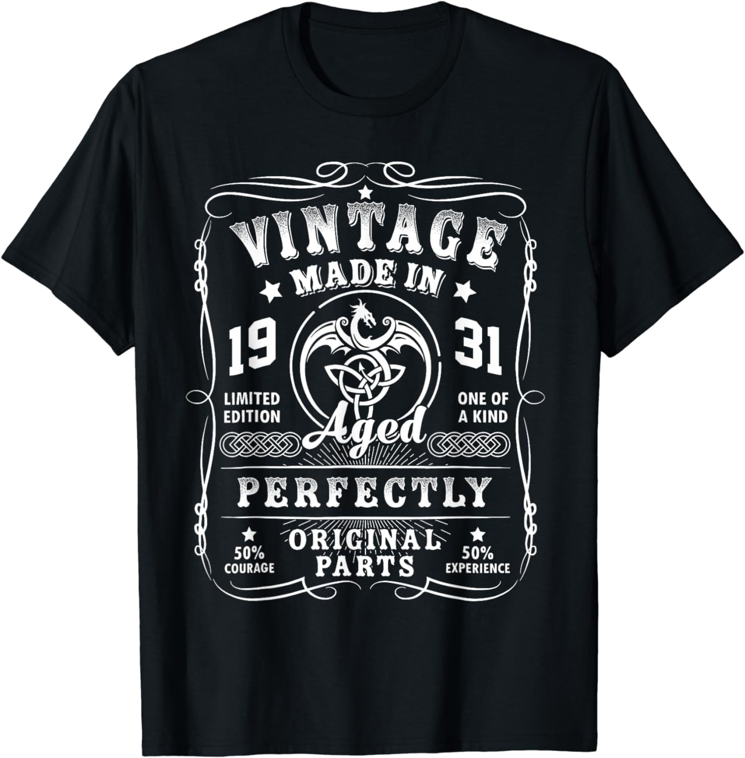 Vintage 1931 Style Classic Dragon 93 Year Old Gift Birthday T-Shirt ...
