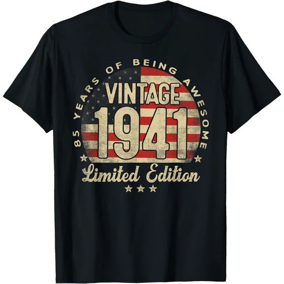 Vintage 1941 Limited Edition USA Flag 85-Year-Old Age 85 T-Shirt