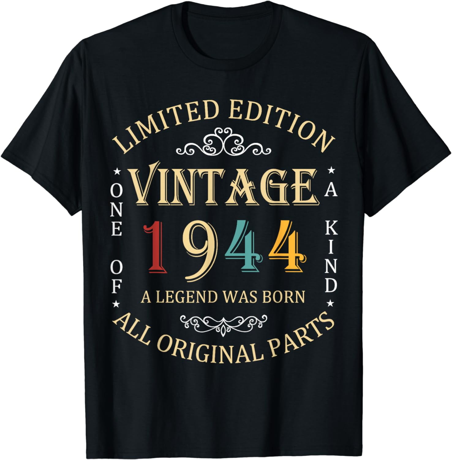 Vintage 1944 80th Birthday Legend Original Parts Funny Mens T  display picture 1