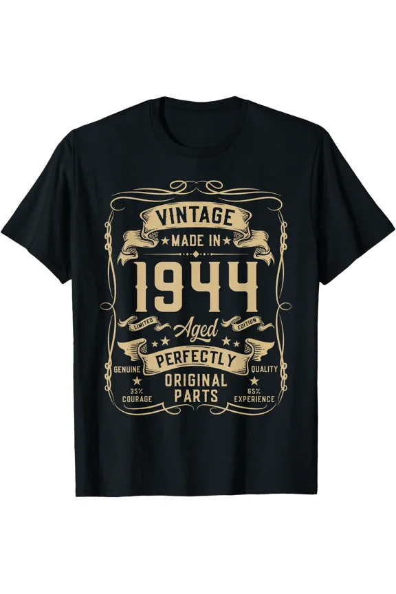 Vintage 1944 82yr 82nd Birthday Gifts for Men 82 Years Old T-Shirt, Unisex T-Shirt
