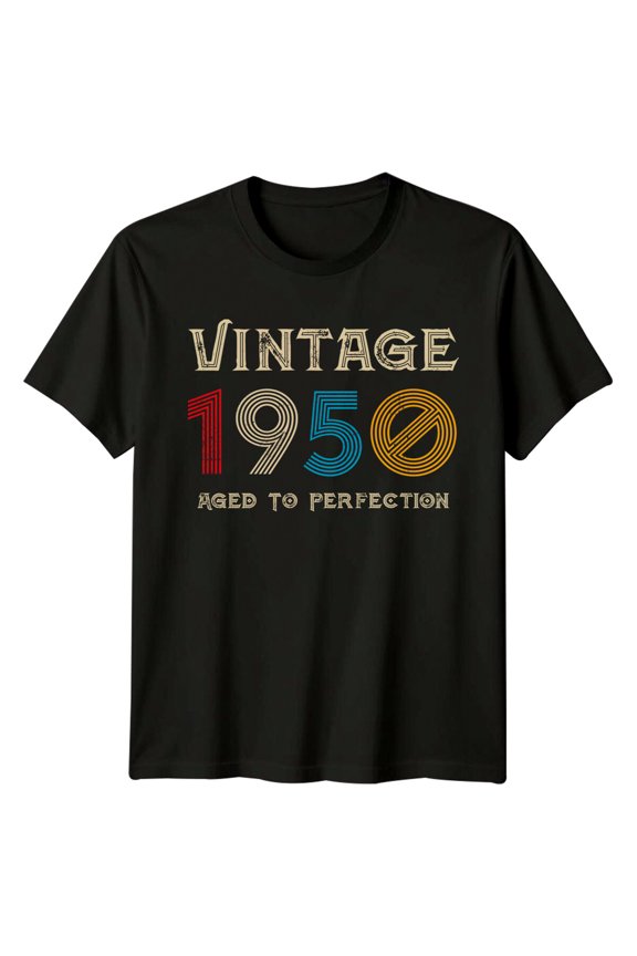 Vintage 1950 Aged To Perfection Mens T Shirt 76Th Birthday All Size S-5XL