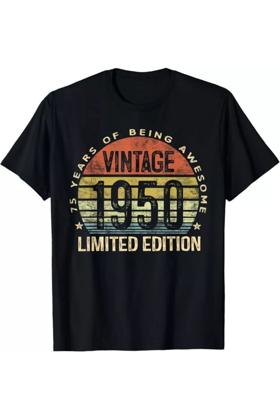 Vintage 1950 Limited Edition 75-Year-Old Gifts 75Th Birthday T-Shirt Unisex S-5Xl Hot Trending Shirt, Vintage Birthday Gift