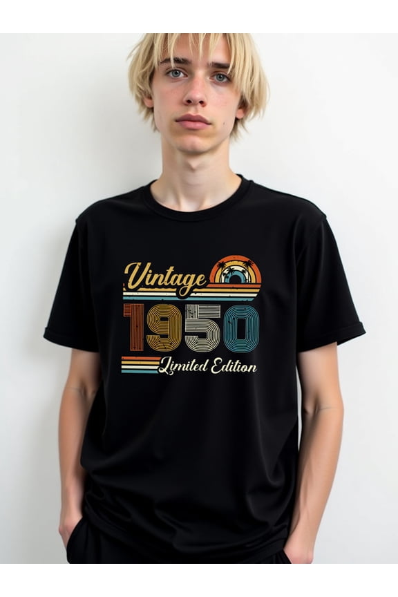 Vintage 1950 Limited Edition Tee mens t shirt black 2026 limited edition Everyday and weekend wear Retro Unisex Shirt Short Sleeve tshirts