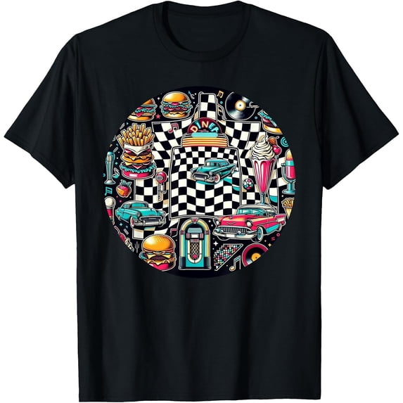 Vintage 1950s Diner Inspired Retro Style T-Shirt - Walmart.com