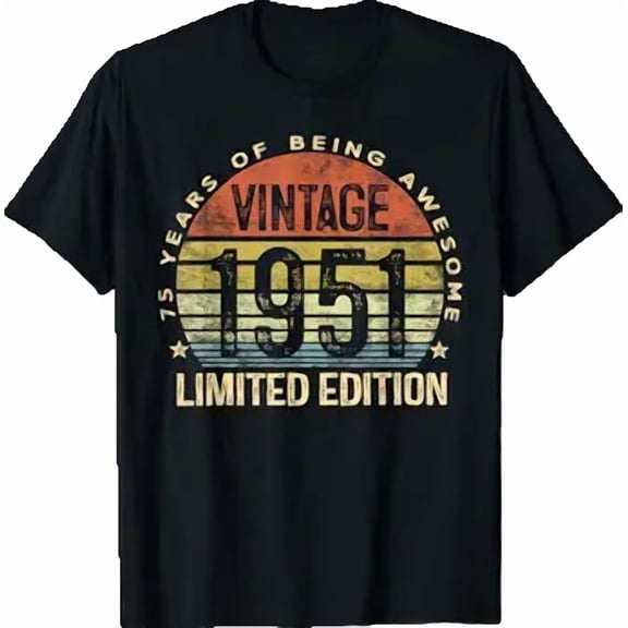 Vintage 1951 75-Year-Old 75th Birthday T-Shirt