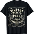 thumbnail image 1 of Vintage 1953 Aged Perfectly 71st Birthday Retro Classic Graphic T-Shirt Men Women Limited Edition Original Parts Anniversary Gift Tee, 1 of 6