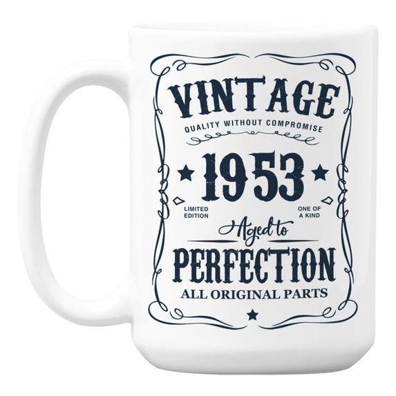 Vintage 1953 All Original Parts, Birth Year Coffee & Tea Mug (15oz)