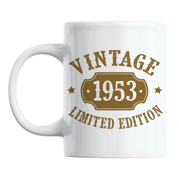 Vintage 1953 feat. a Classic Number Plate, Birth Year Coffee & Tea Mug (11oz)
