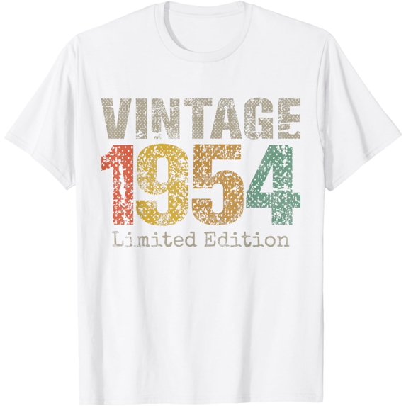 Vintage 1954 70th Birthday Gifts 70 Year Old For Men Women T-ShirtMen and women, White T-shirt, size: Extra large