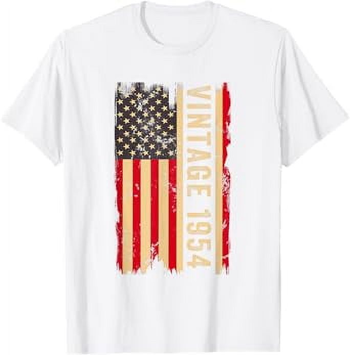 Vintage 1954 70th Birthday Gifts 70 Years Old American Flag TShirt